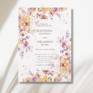 Autumn Botanical Floral Garden Romance Wedding Invitation