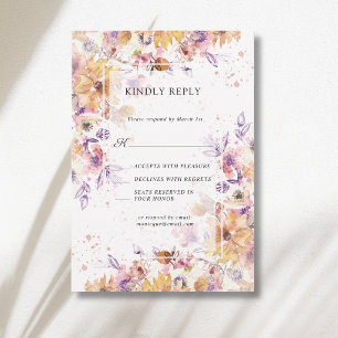 Autumn Botanical Floral Garden Romance Wedding RSVP Card