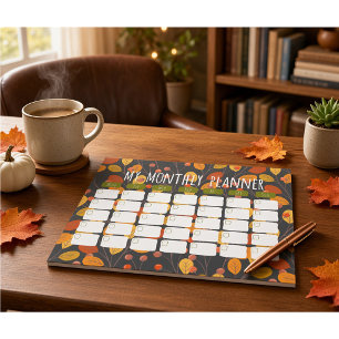 Autumn Botanical Monthly Planner Desk Pad Notepad