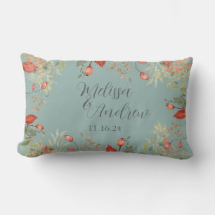 Autumn Botanical Newlywed Lumbar Pillow