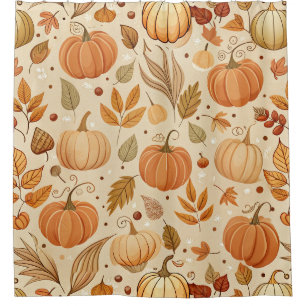 Autumn Botanical Pumpkin Vine Pattern