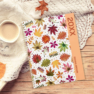 Autumn Botanical Rustic Fall Leaves Name Planner