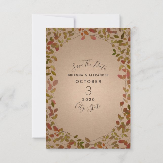 Autumn Botanical Save The Date (Front)
