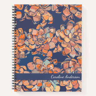 Autumn Botanicals in Earthy Neutrals and Navy Name Notebook