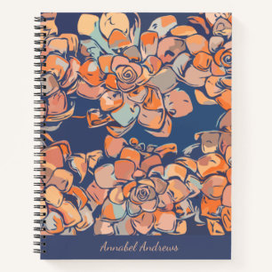 Autumn Botanicals in Earthy Neutrals and Navy Notebook