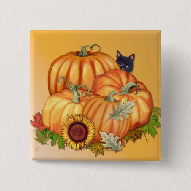 Autumn Bounty 2 Inch Square Button (Front)