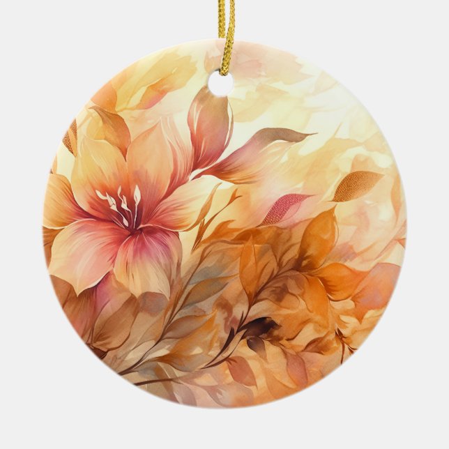 Autumn Bouquet Ceramic Ornament (Front)