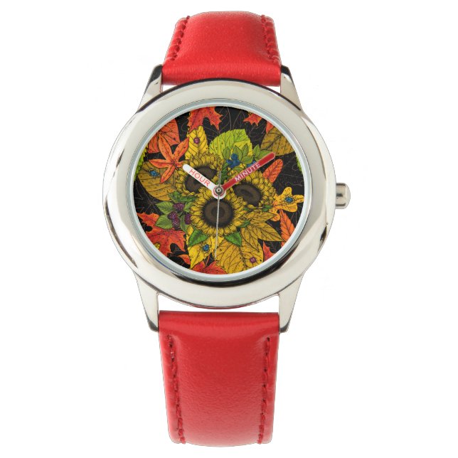 Autumn bouquet on black watch (Front)
