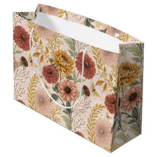 Autumn Bouquet Pattern Large Gift Bag