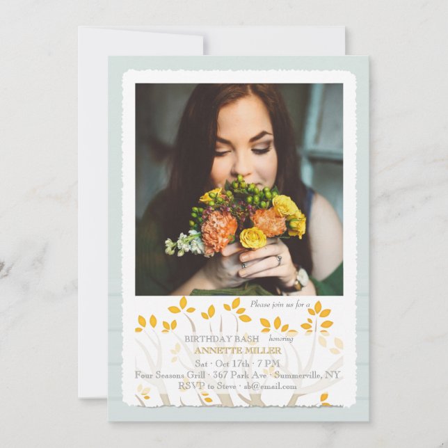 Autumn Branch Photo Invitation (Front)