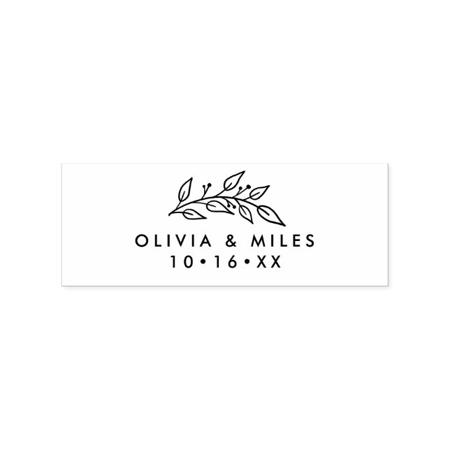 Autumn Branch Wedding Rubber Stamp (Imprint)