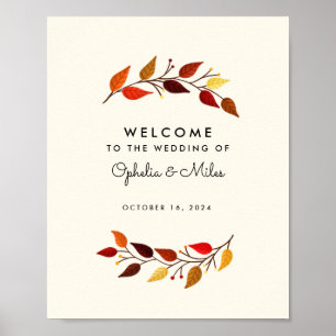 Autumn Branches Fall Wedding Welcome Sign
