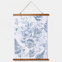 Autumn Breath Luxury Blue Flower Seamless Pattern
