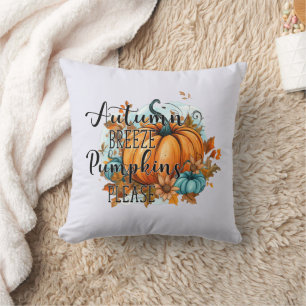 Autumn Breeze, Pumpkins Please – Cozy Fall Vibes Throw Pillow