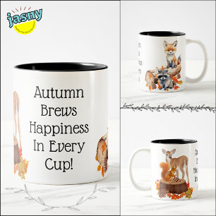 Autumn Brews Happiness Two-Tone Coffee Mug
