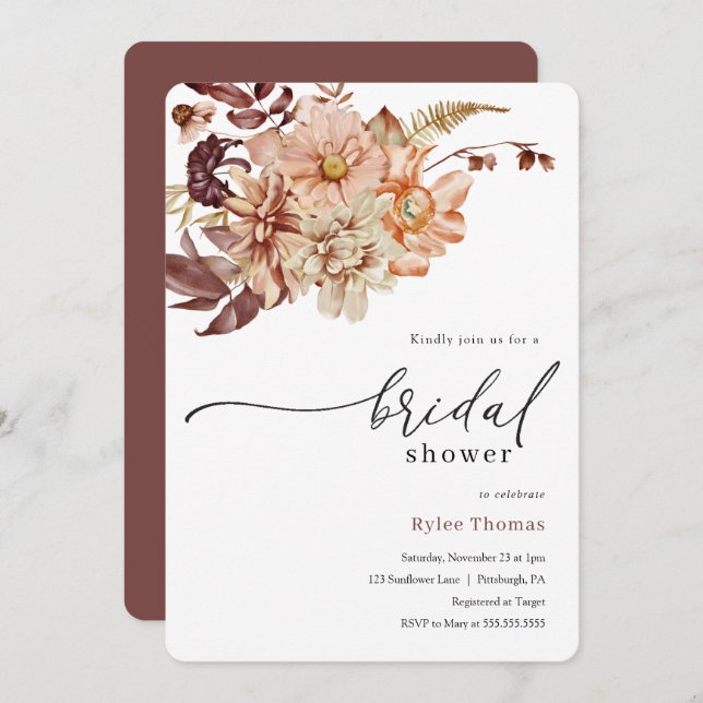 Autumn Bridal Shower Invitation (Front/Back)