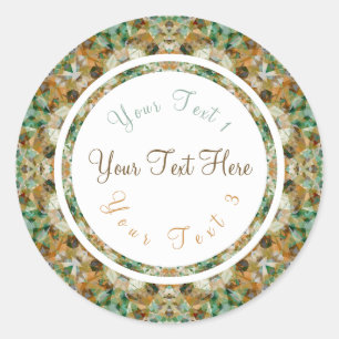 Autumn Brown Fall Green Scrapbook Crafting Craft Classic Round Sticker