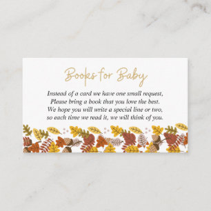 Autumn Brown Hedgehog Baby Shower Book Request Enclosure Card