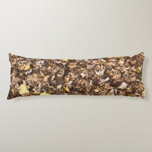 Autumn Brown Leaves body pillow