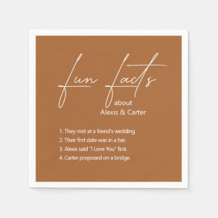 Autumn Brown Wedding Fun Facts Napkin