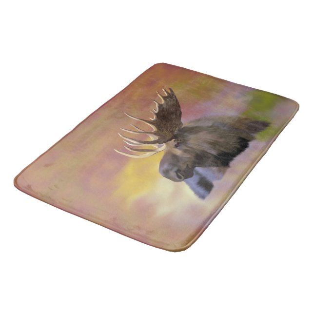 Autumn Bull Moose Bath Mat (Angled)