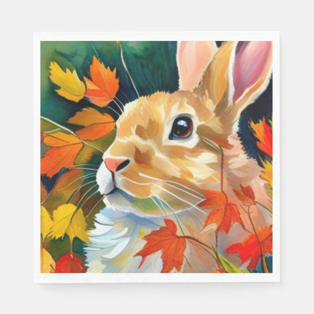 Autumn Bunny Napkin (Front)