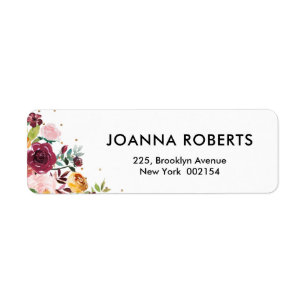 Autumn Burgundy Blush Florush Adresse de retour