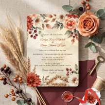 Autumn Burgundy Dahlia Pampas Grass Boho Wedding