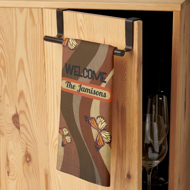 Autumn Butterflies Kitchen Towel (Thirds Fold)