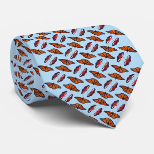 Autumn Butterfly Frenzy Tie (Light Blue)