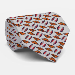 Autumn Butterfly Frenzy Tie (Light Grey)