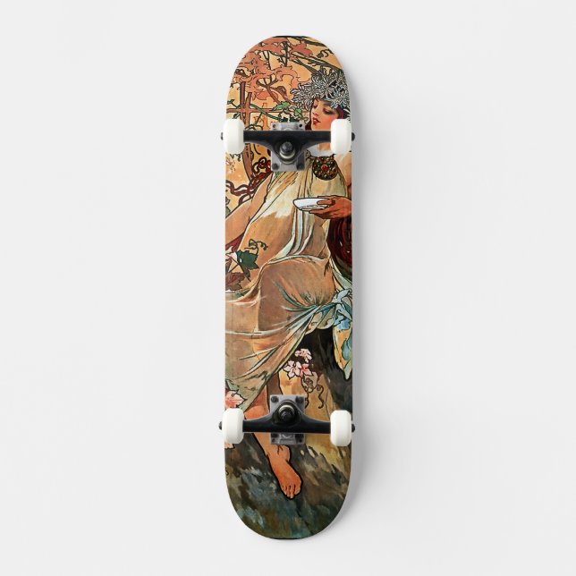 Autumn by Alfons Mucha 1896 Skateboard (Front)