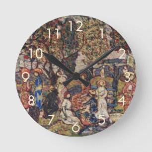 Autumn by Maurice Prendergast, Vintage Fine Art Round Clock
