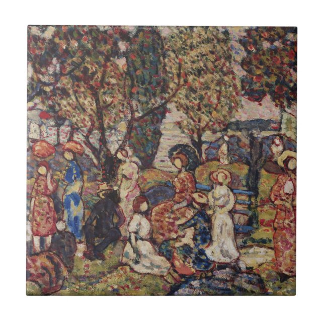 Autumn by Maurice Prendergast, Vintage Fine Art Tile (Front)