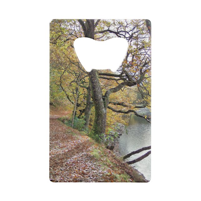 AUTUMN BY THE LAKE CREDIT CARD BOTTLE OPENER (Front)