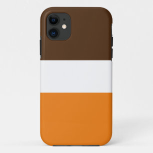 Autumn Calling Rich Brown White Orange Stripes iPhone 11 Case
