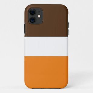 Autumn Calling Rich Brown White Orange Stripes Case-Mate iPhone Case