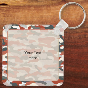 Autumn Camouflage Custom Aluminum Keychain
