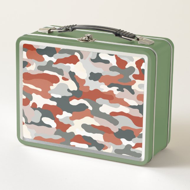 Autumn Camouflage Metal Lunch Box (Front)