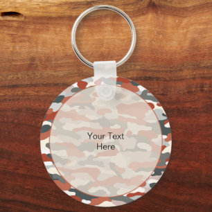 Autumn Camouflage Rugged Aluminum Keychain