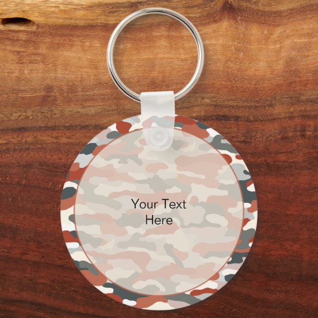 Autumn Camouflage Rugged Aluminum Keychain (Back)