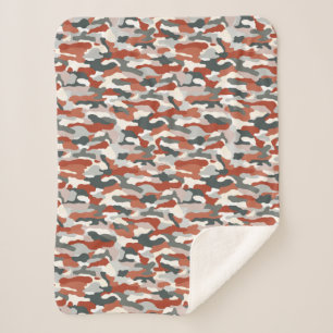 Autumn Camouflage Sherpa Blanket