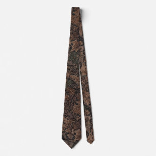 Autumn camouflage tie