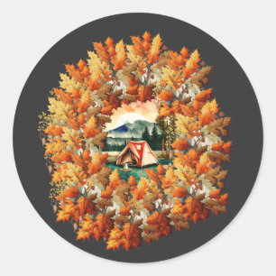 Autumn Camping: A Cozy Escape into Nature Classic Round Sticker