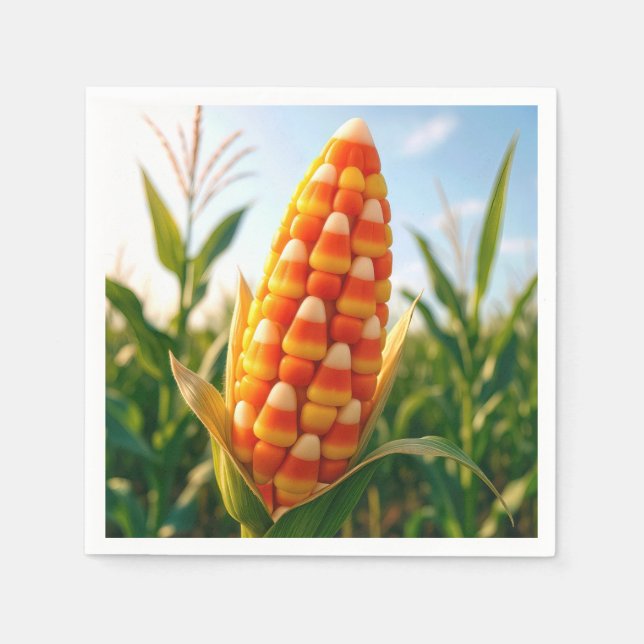 Autumn Candy Corn On the Cob  Napkin (Front)