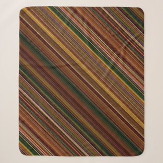 Autumn Canopy Brown and Green Stripe Sherpa Blanket