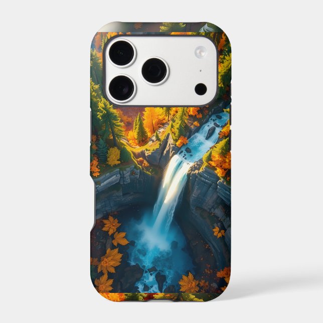Autumn Canyon Waterfall – Vibrant Fall Forest Land (Back)