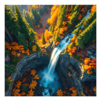 Autumn Canyon Waterfall – Vibrant Fall Forest Land