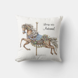 Autumn Carousel Horse Pillow