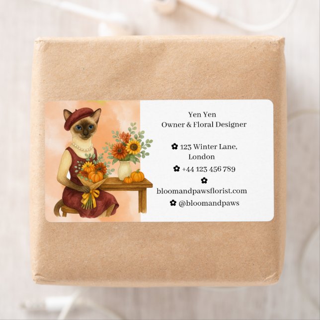 Autumn Cat florist arranging flowers (Insitu)